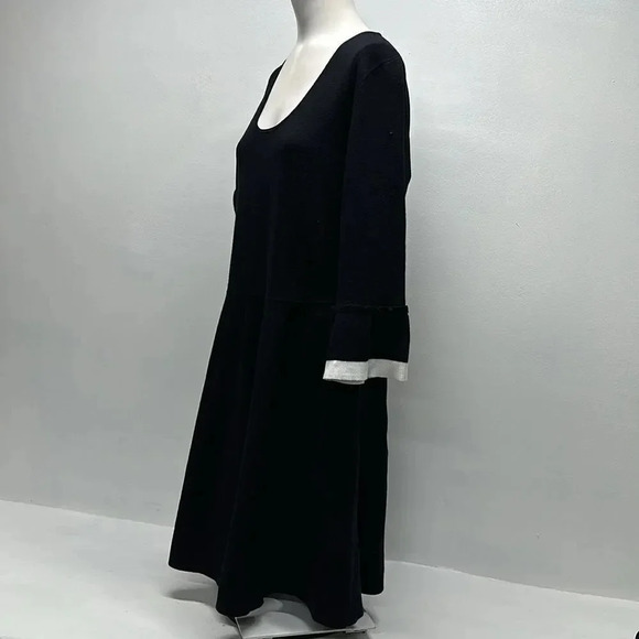 Draper James Midi Dress Sweater Knit Flutter Sleeve Stretch Black Plus Size XXL - Picture 7 of 11